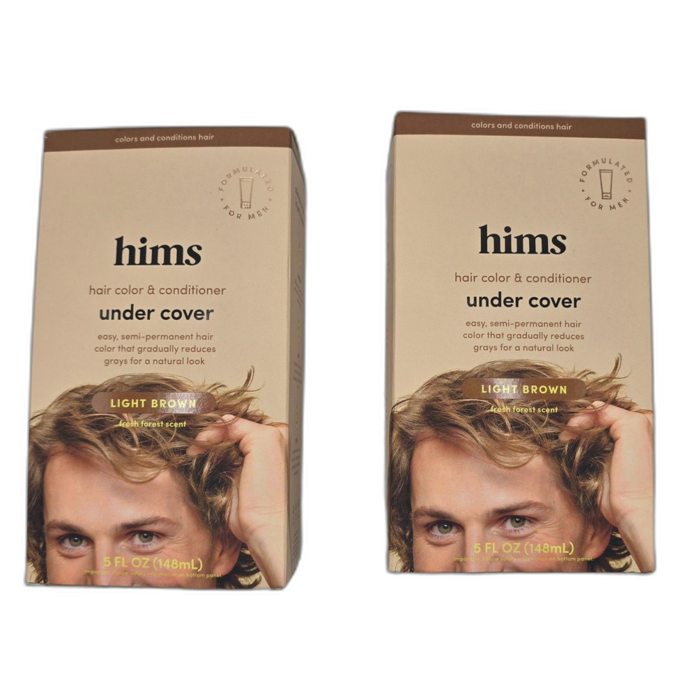 Hims Under Cover Hair Color & Conditioner - Light Brown, 2-Pack